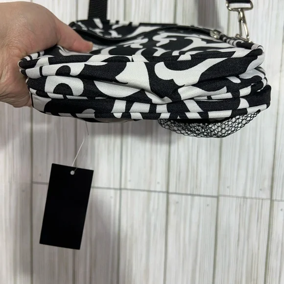 Black and White Crossbody Multi-zippers - Picture 7 of 9